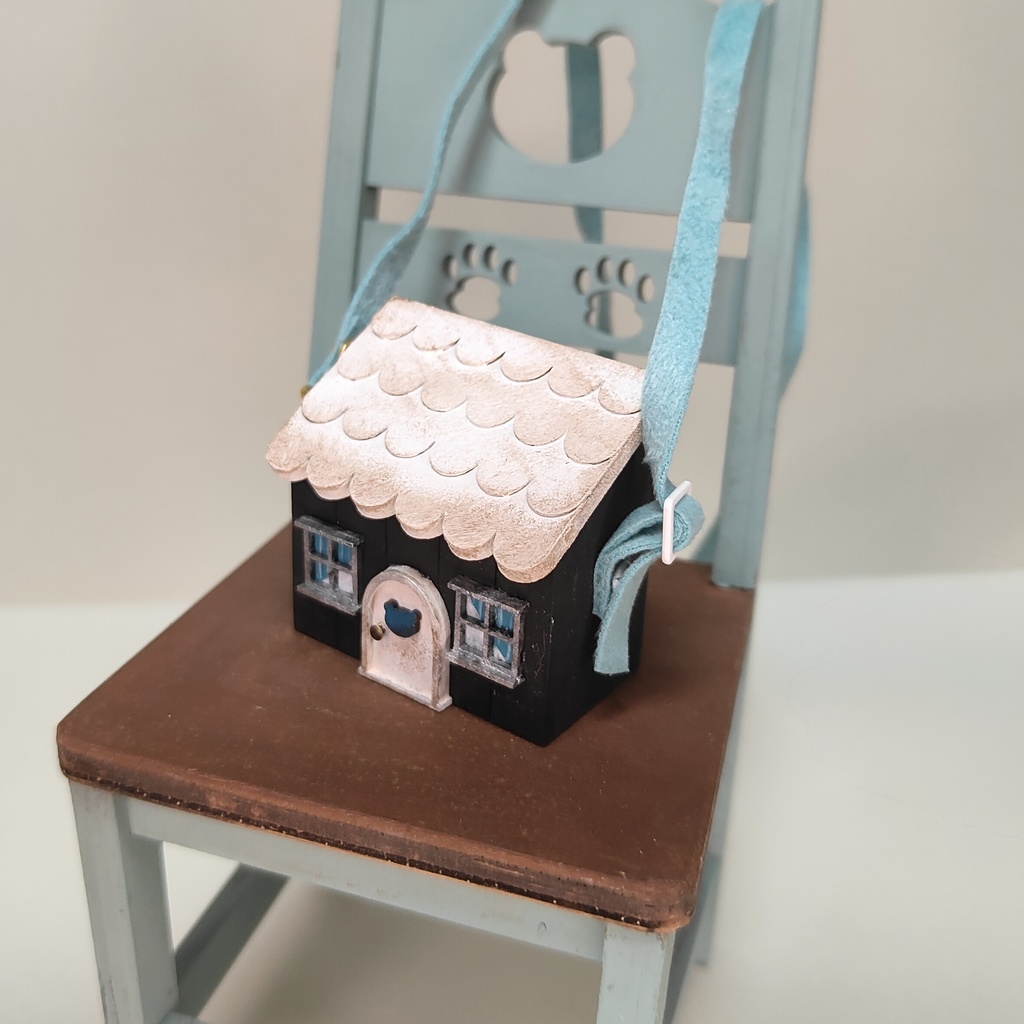 ドール用おうち型ショルダーバック|蓋が開く・大きいサイズ(HSO-L-002)