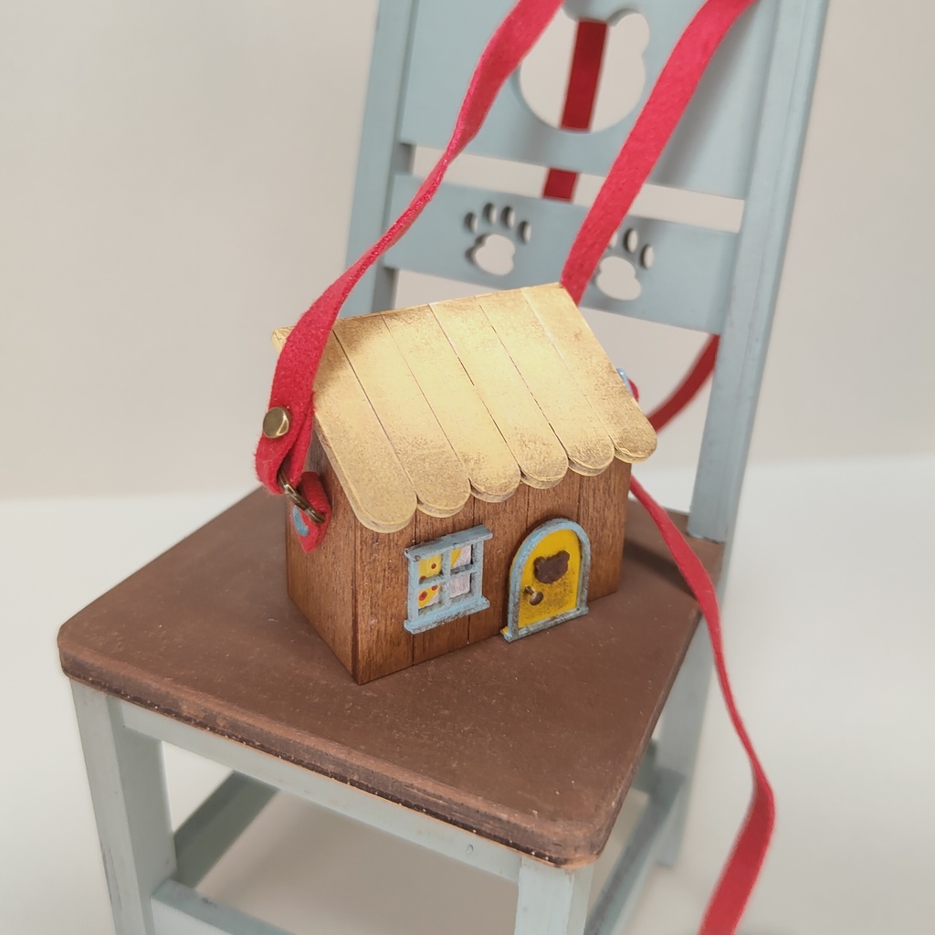 ドール用おうち型ショルダーバック|蓋が開く・大きいサイズ(HSO-L-001)