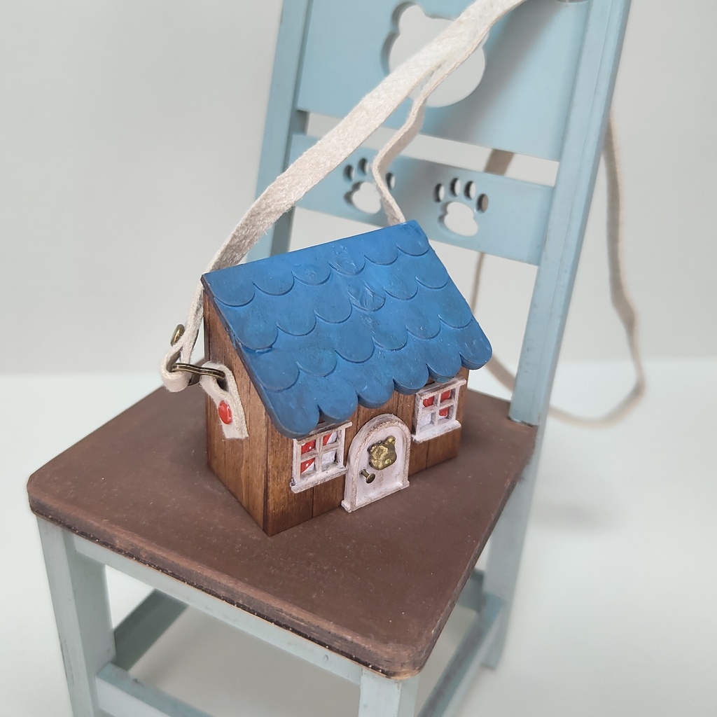 ドール用おうち型ショルダーバック|蓋が開く・大きいサイズ(HSO-L-008)