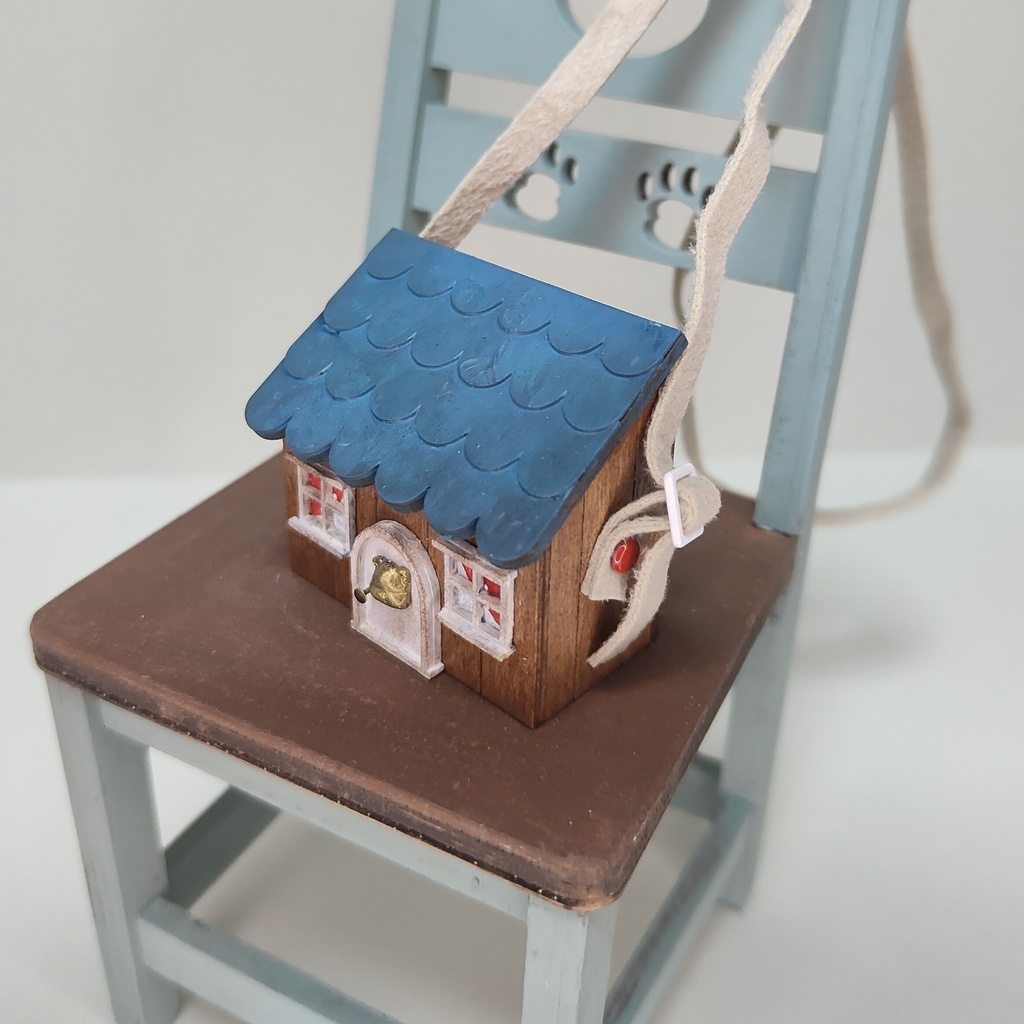 ドール用おうち型ショルダーバック|蓋が開く・大きいサイズ(HSO-L-008)