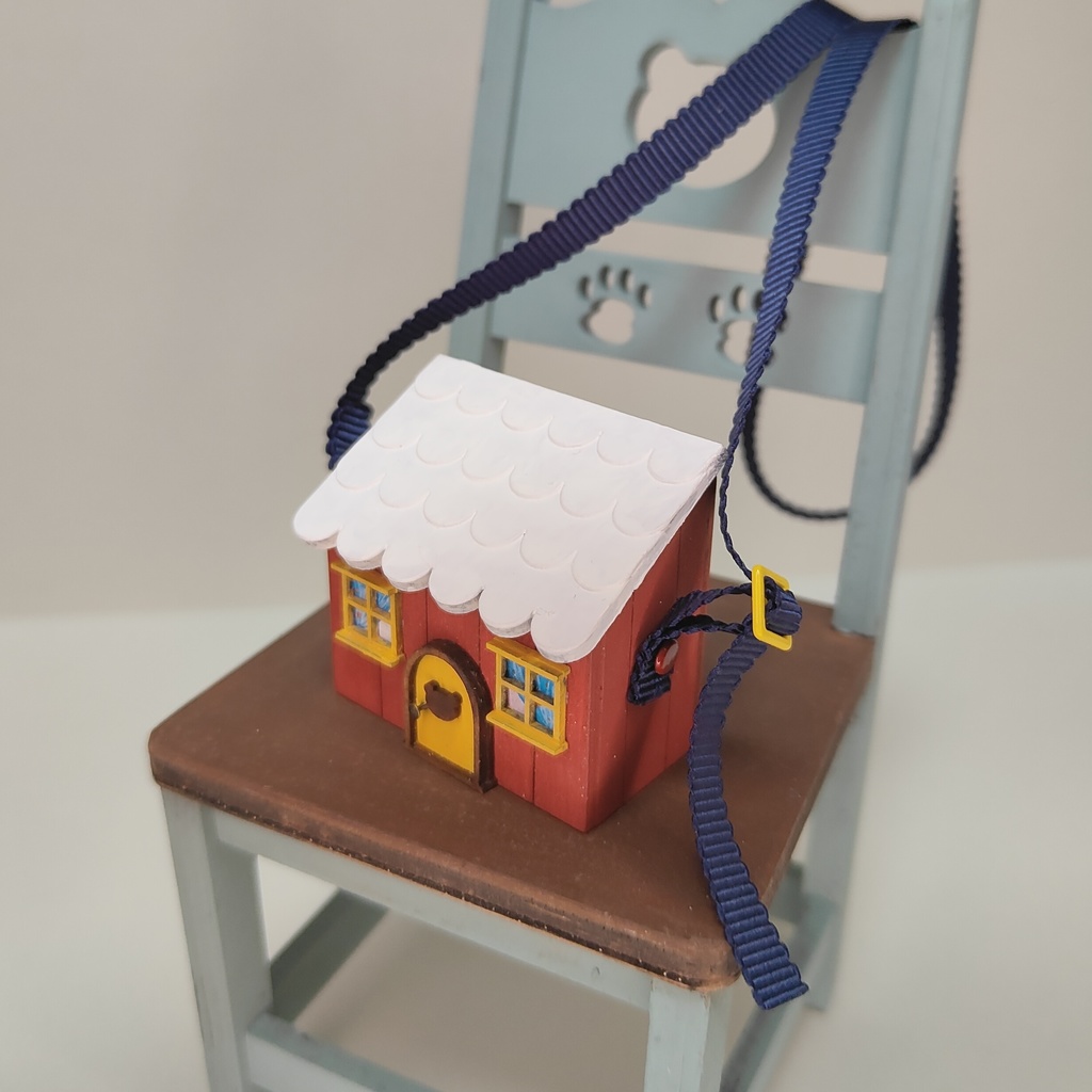 ドール用おうち型ショルダーバック｜蓋が開く・大きいサイズ（HSO-L-009）