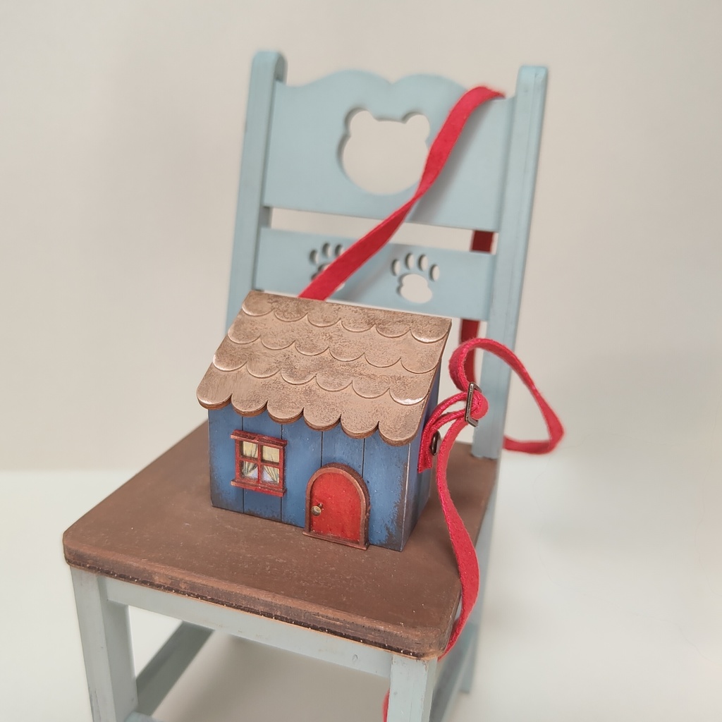 ドール用おうち型ショルダーバック|蓋が開く・大きいサイズ(HSO-L-010)