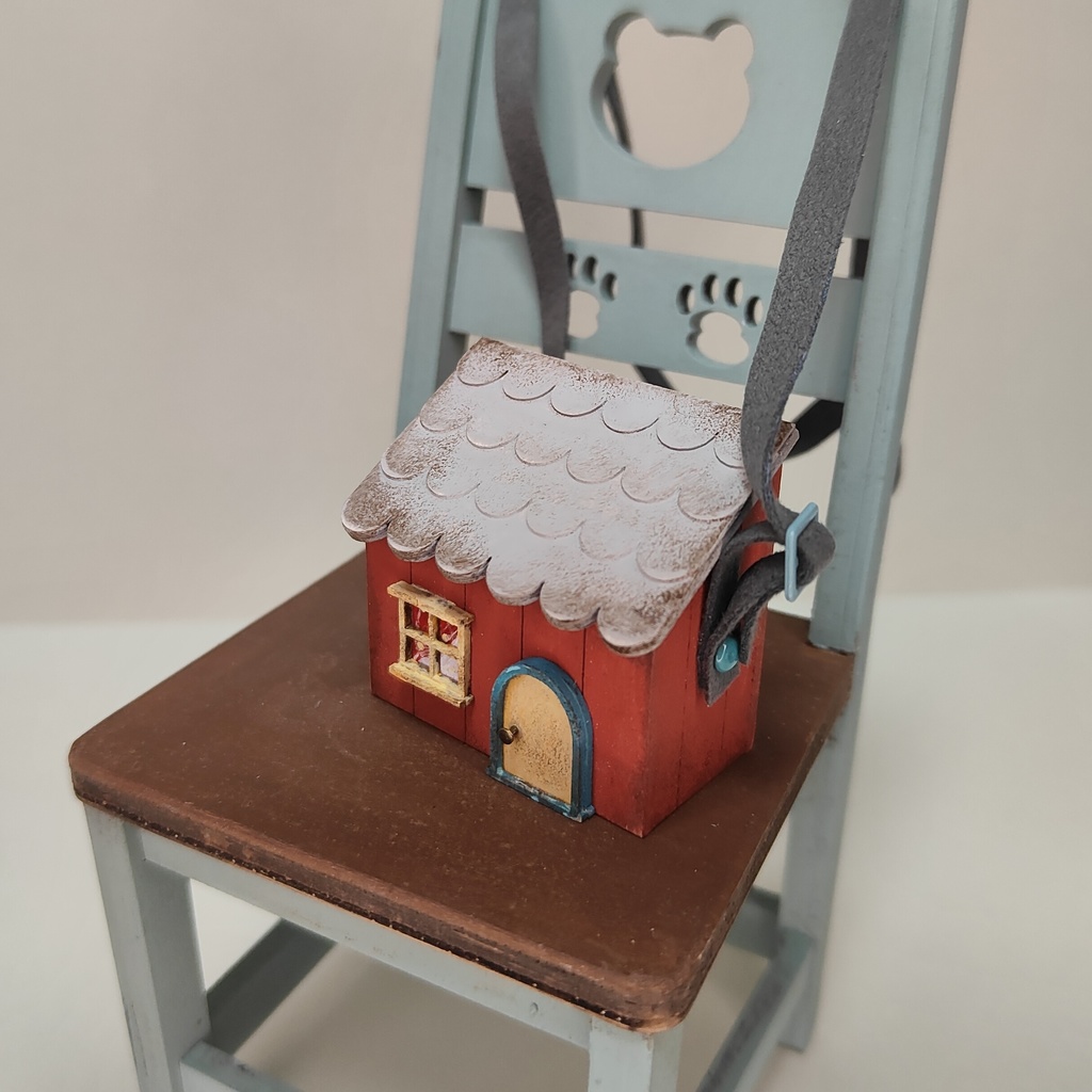 ドール用おうち型ショルダーバック｜蓋が開く・大きいサイズ（HSO-L-013）