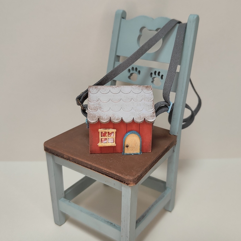 ドール用おうち型ショルダーバック|蓋が開く・大きいサイズ(HSO-L-013)