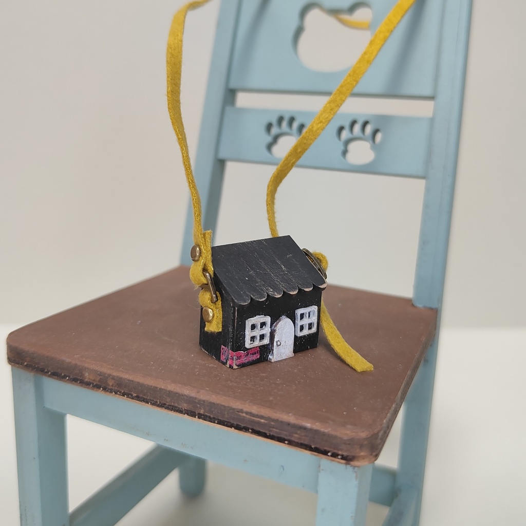 ドール用おうち型ショルダーバック|蓋が開く・小サイズ(HSO-S-001)