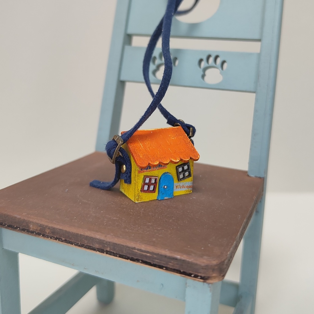 ドール用おうち型ショルダーバック|蓋が開く・小サイズ(HSO-S-002)