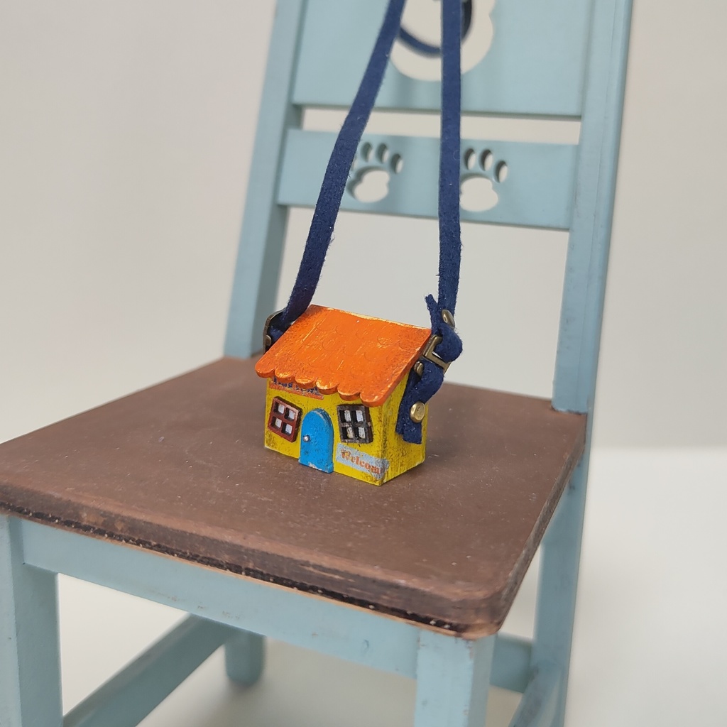 ドール用おうち型ショルダーバック|蓋が開く・小サイズ(HSO-S-002)