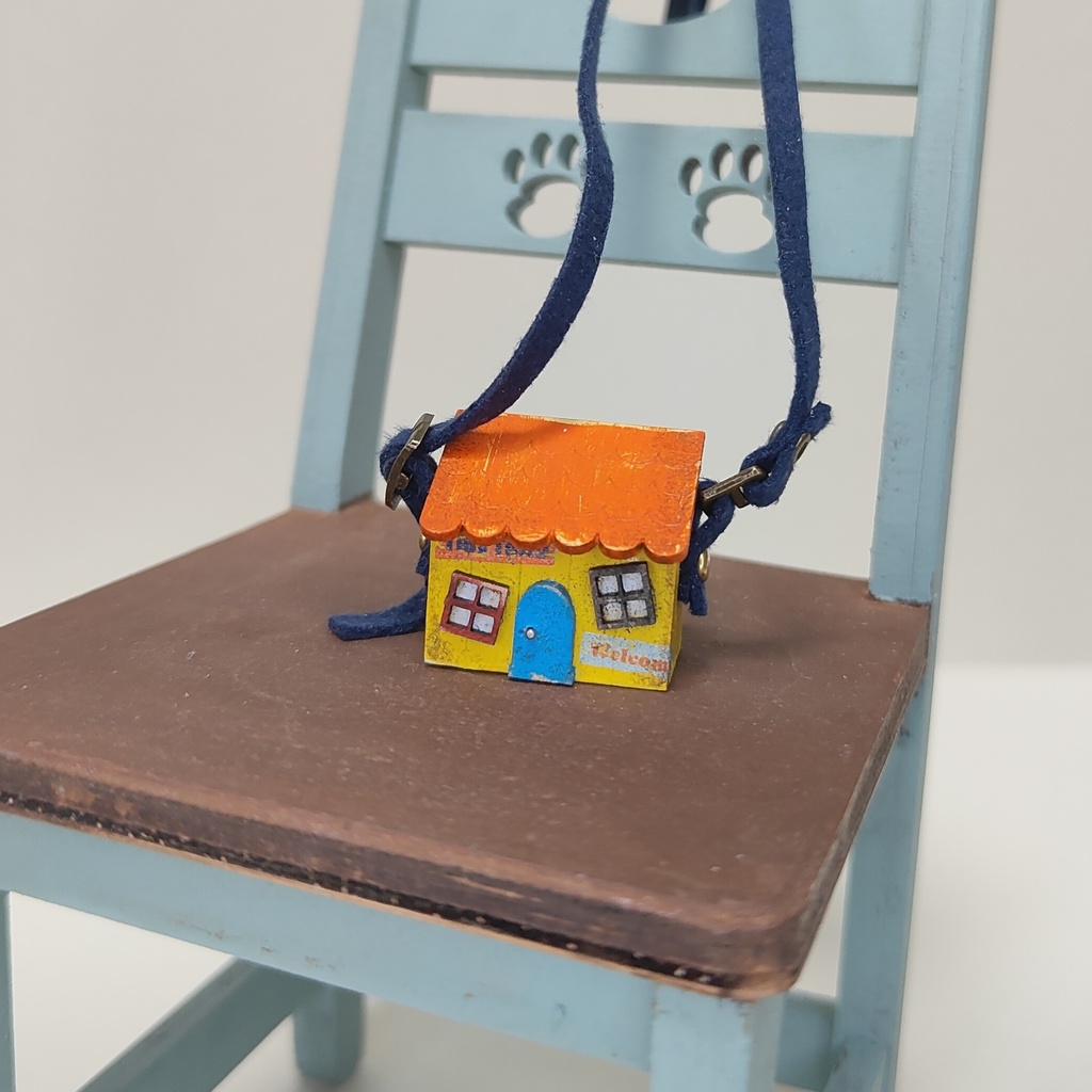 ドール用おうち型ショルダーバック|蓋が開く・小サイズ(HSO-S-002)