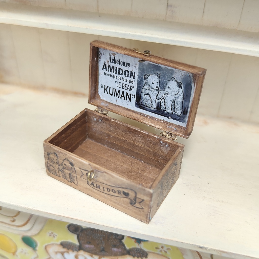 ミニチュア アンティーク風石けん箱 BUS-003