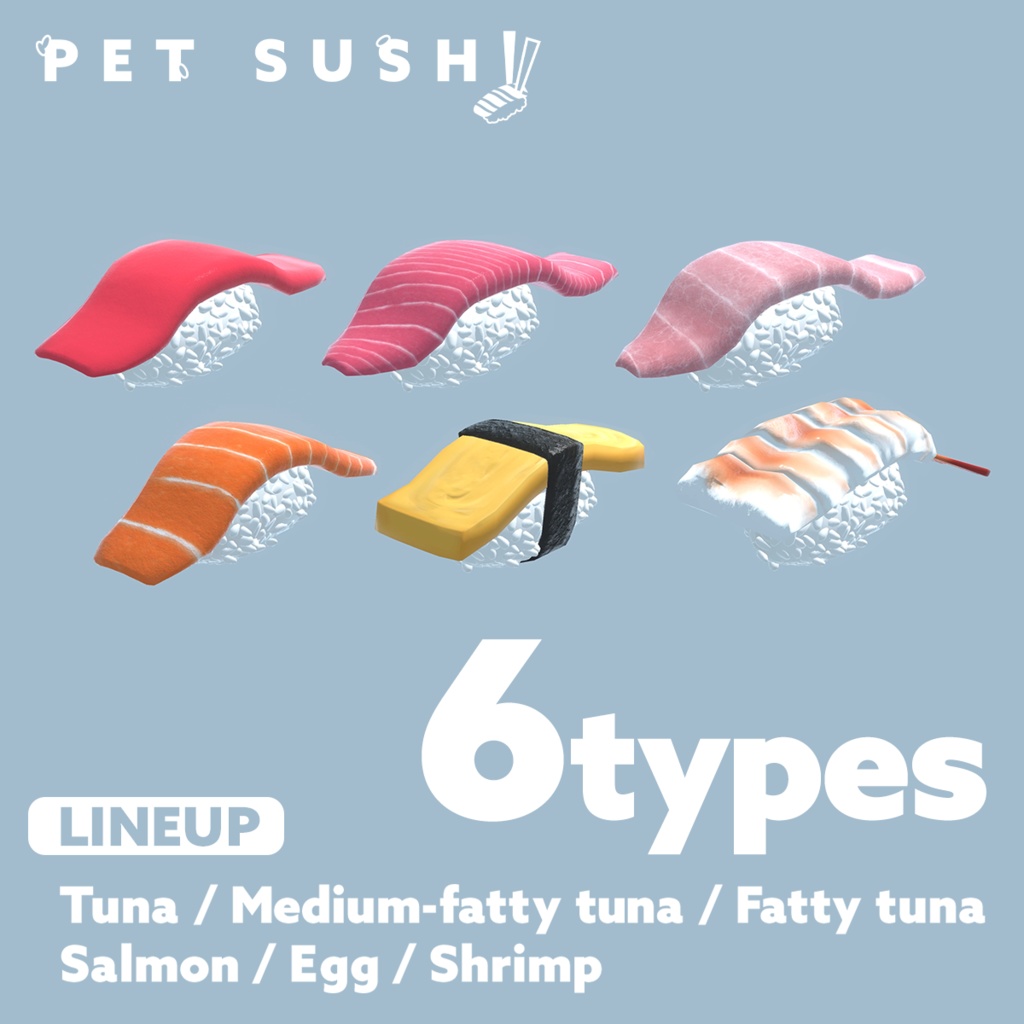 PET SUSHI CHUTORO(Medium-fatty Tuna) (VRCHAT/SDK3)