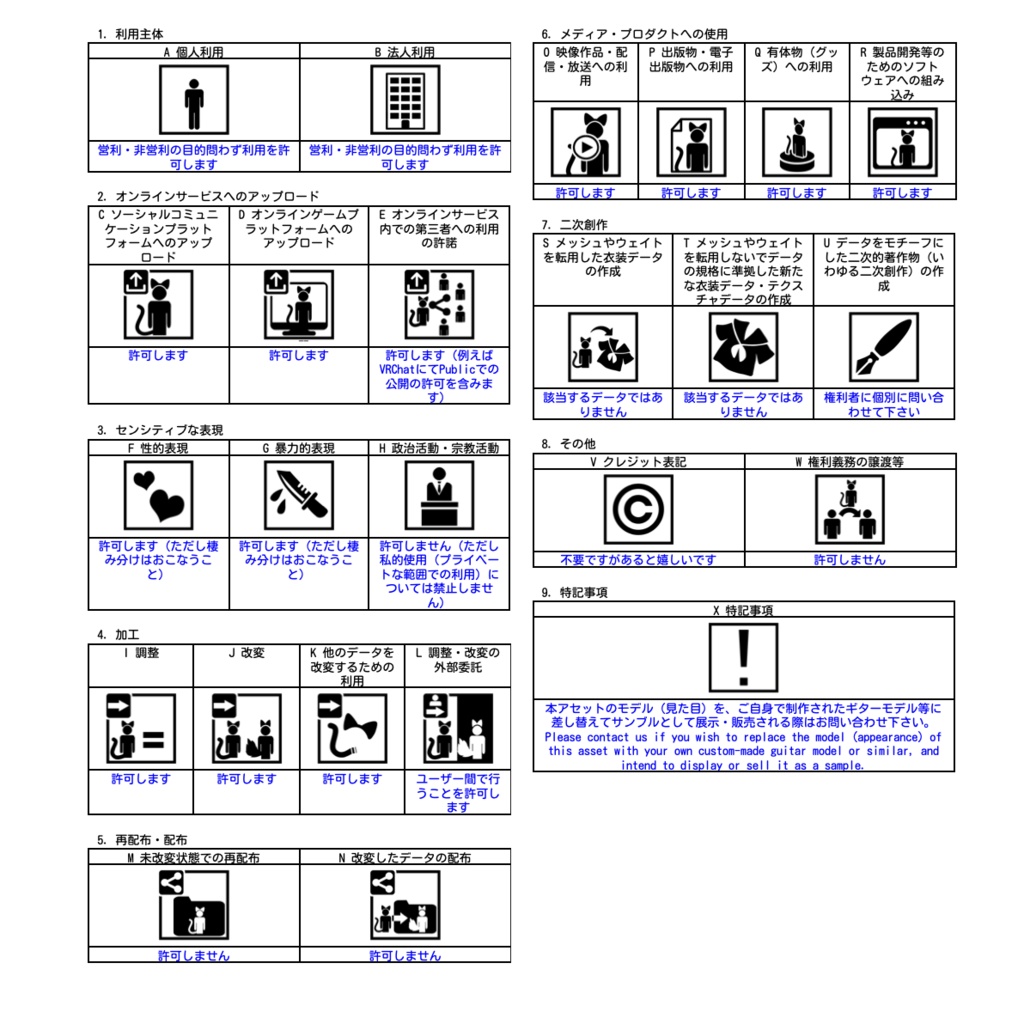 かき鳴らせ!ギターのおもちゃ12colors かき鳴らせるUdonギミックのおまけつきワールド設置用Toy Guitar by henomohesan