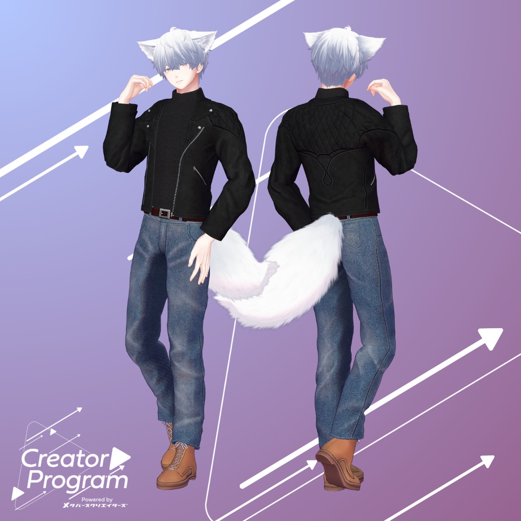 男性アバター向け衣装『BikerJacketSet』 - By 伊ノ本カズラ / CP4