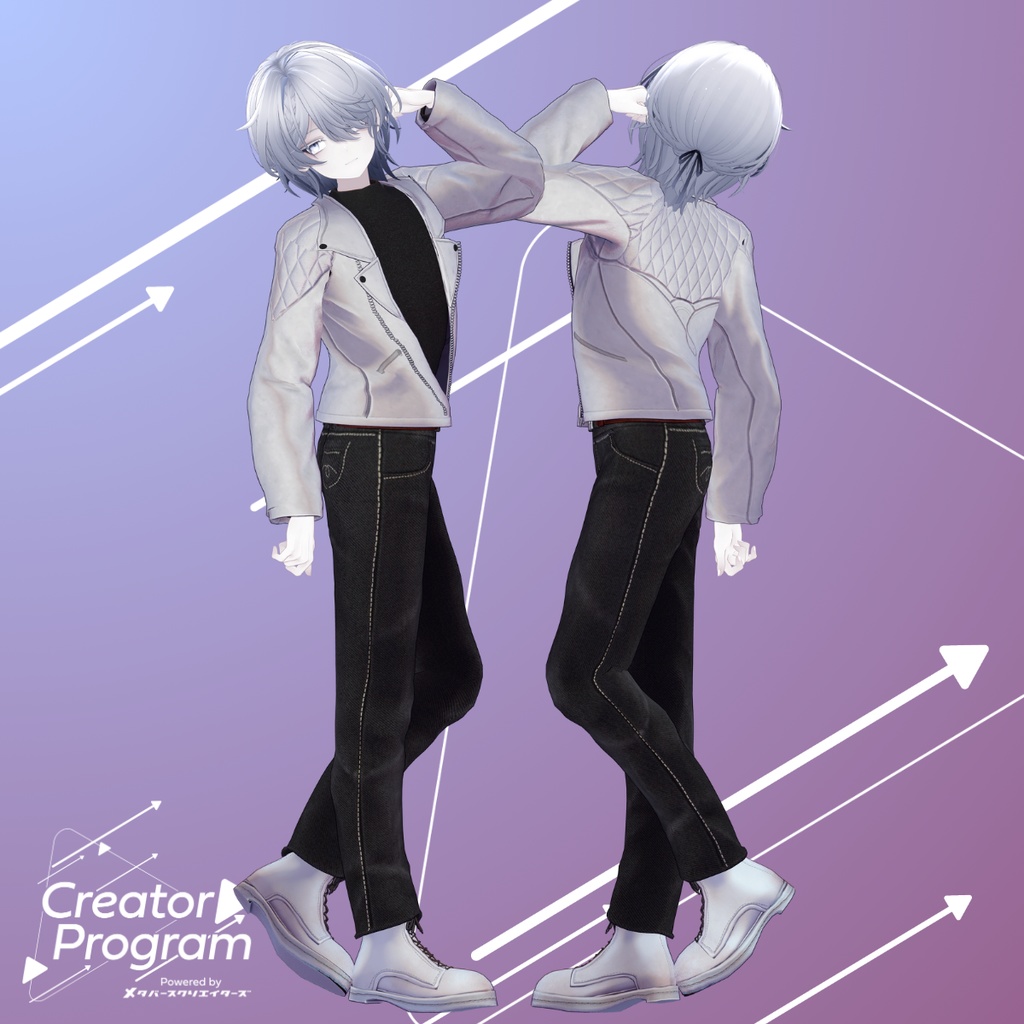 男性アバター向け衣装『BikerJacketSet』 - By 伊ノ本カズラ / CP4