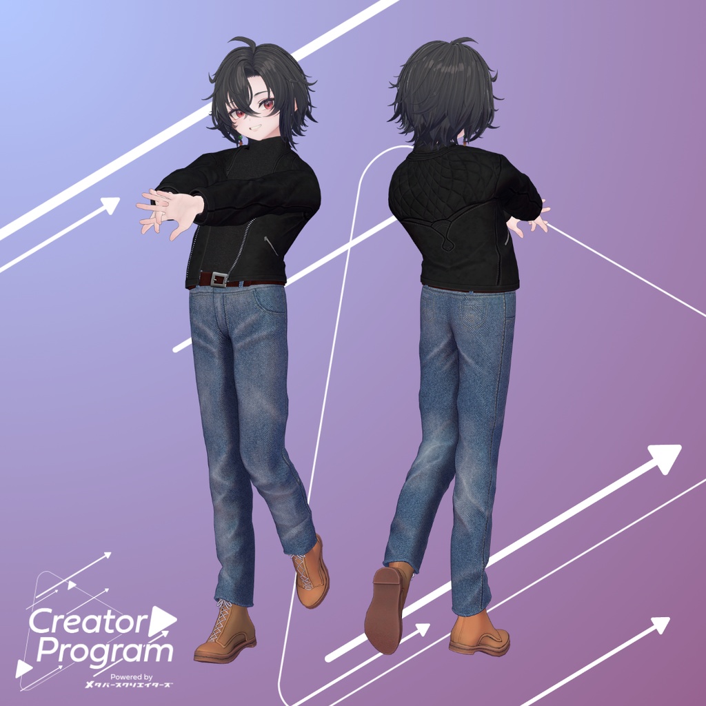 男性アバター向け衣装『BikerJacketSet』 - By 伊ノ本カズラ / CP4