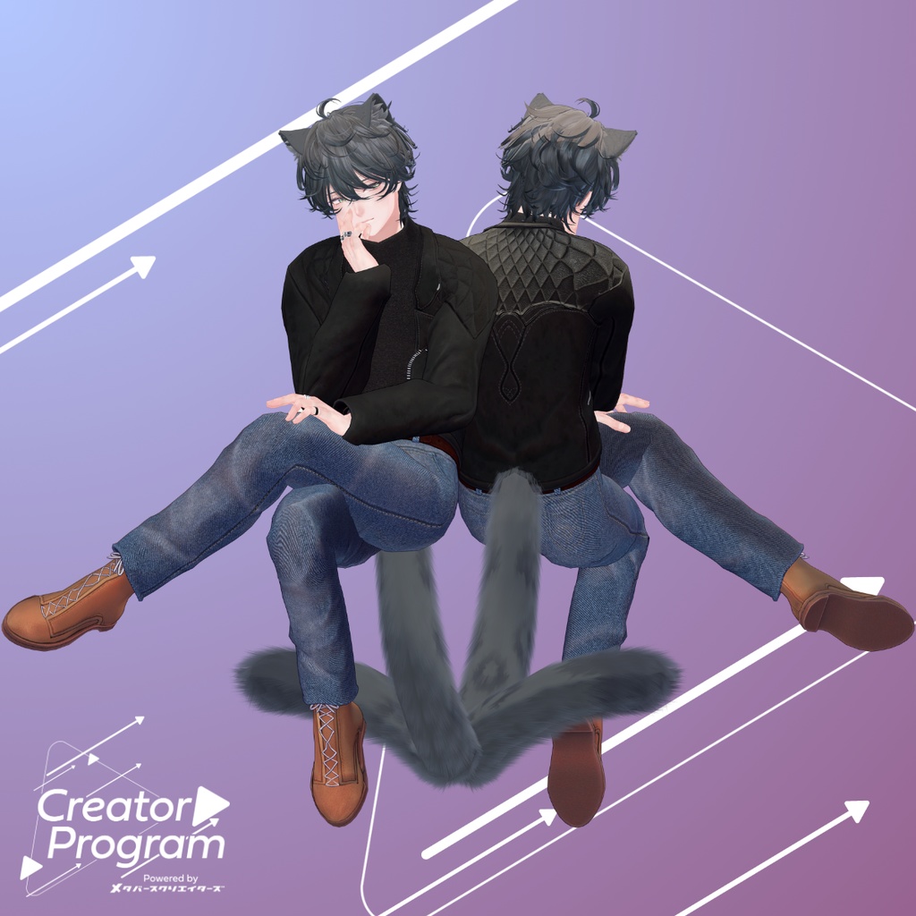 男性アバター向け衣装『BikerJacketSet』 - By 伊ノ本カズラ / CP4