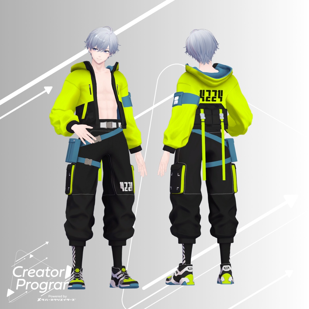 男性アバター向け衣装『No4224TechwearSet』 - By みけじん / CP6