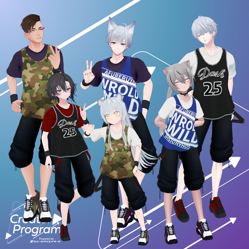 男性アバター向け衣装『St Basket Tanktop』 - By 立下あわ / CP5