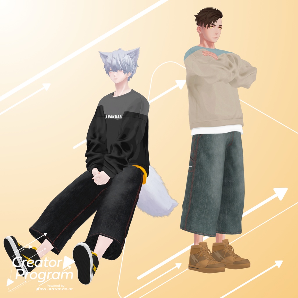男性アバター向け衣装『NANAKUSA SweatshirtSet』 - By みけじん / CP6