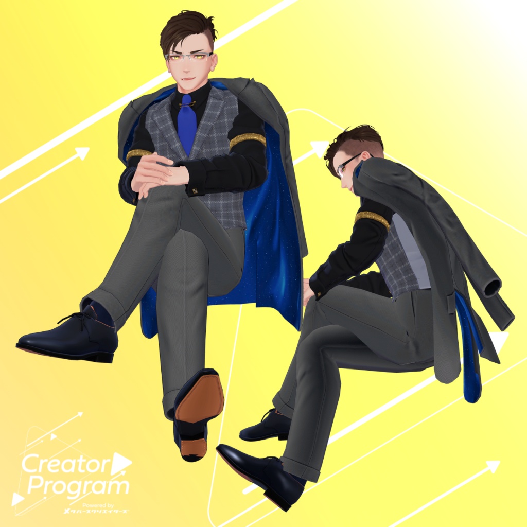 男性アバター向け衣装『ShoulderSuitSet』 - By 竹流 / CP1