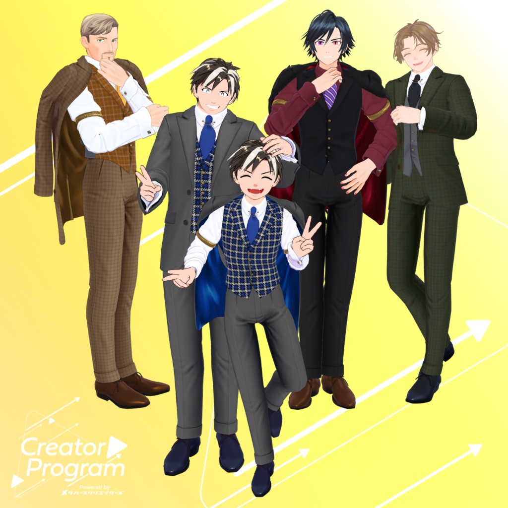 男性アバター向け衣装『ShoulderSuitSet』 - By 竹流 / CP1