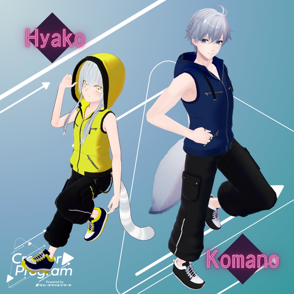 男性アバター向け衣装『Non sleeve hoodie』 - By 立下あわ / CP5