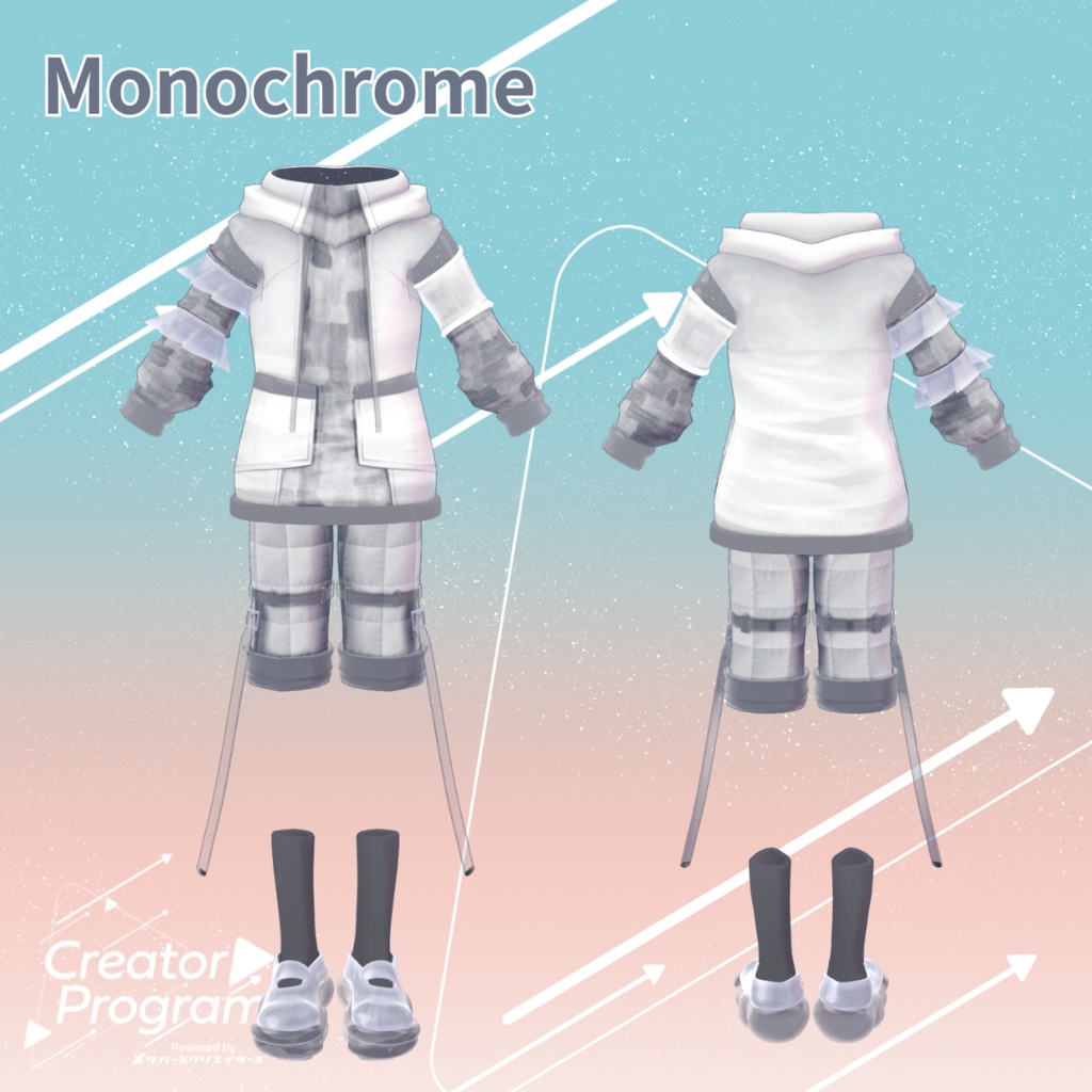 男性アバター向け衣装『うららかパッチワークパーカー -UrarakaPatchworkHoodie-』 - By あぶりメラミ / CP11