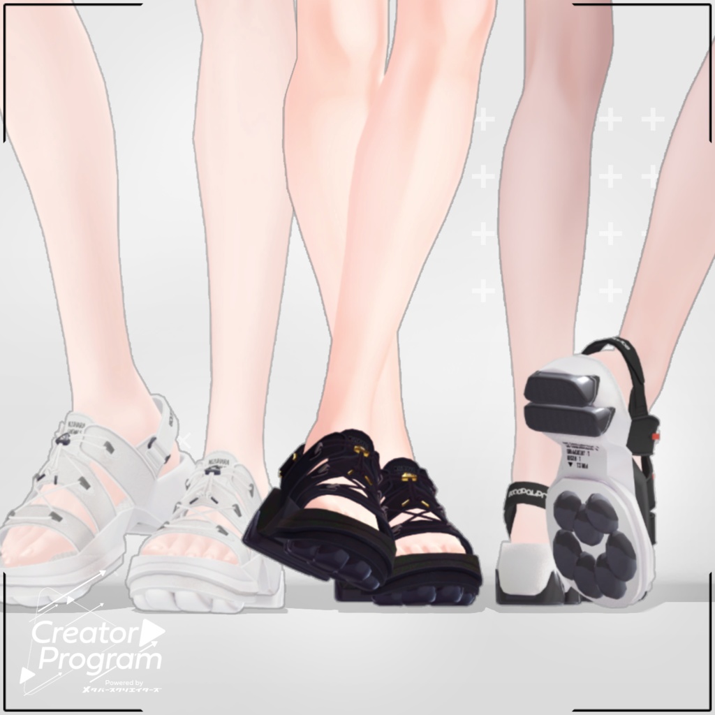 男性アバター向け靴『MIZUHARAsandals_SandPawPrints』 - By みけじん / CP6