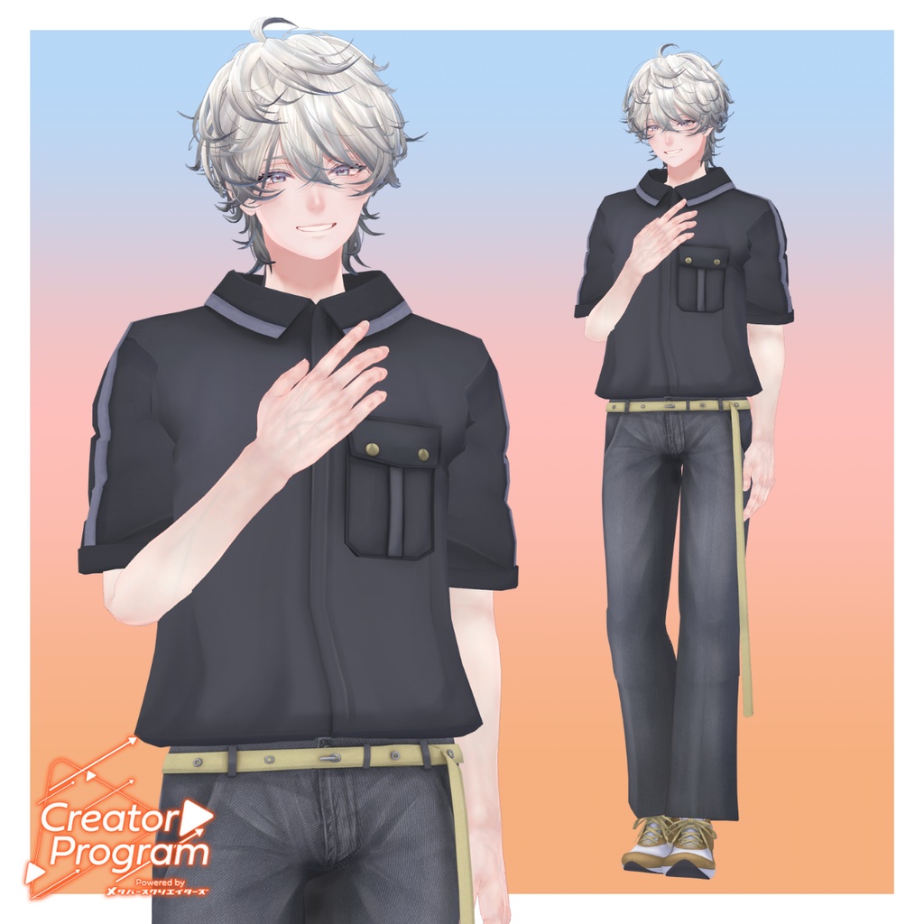 男性アバター向け衣装『ラフユーティリティセット -RoughUtilitySet-』 - By あぶりメラミ / CP11
