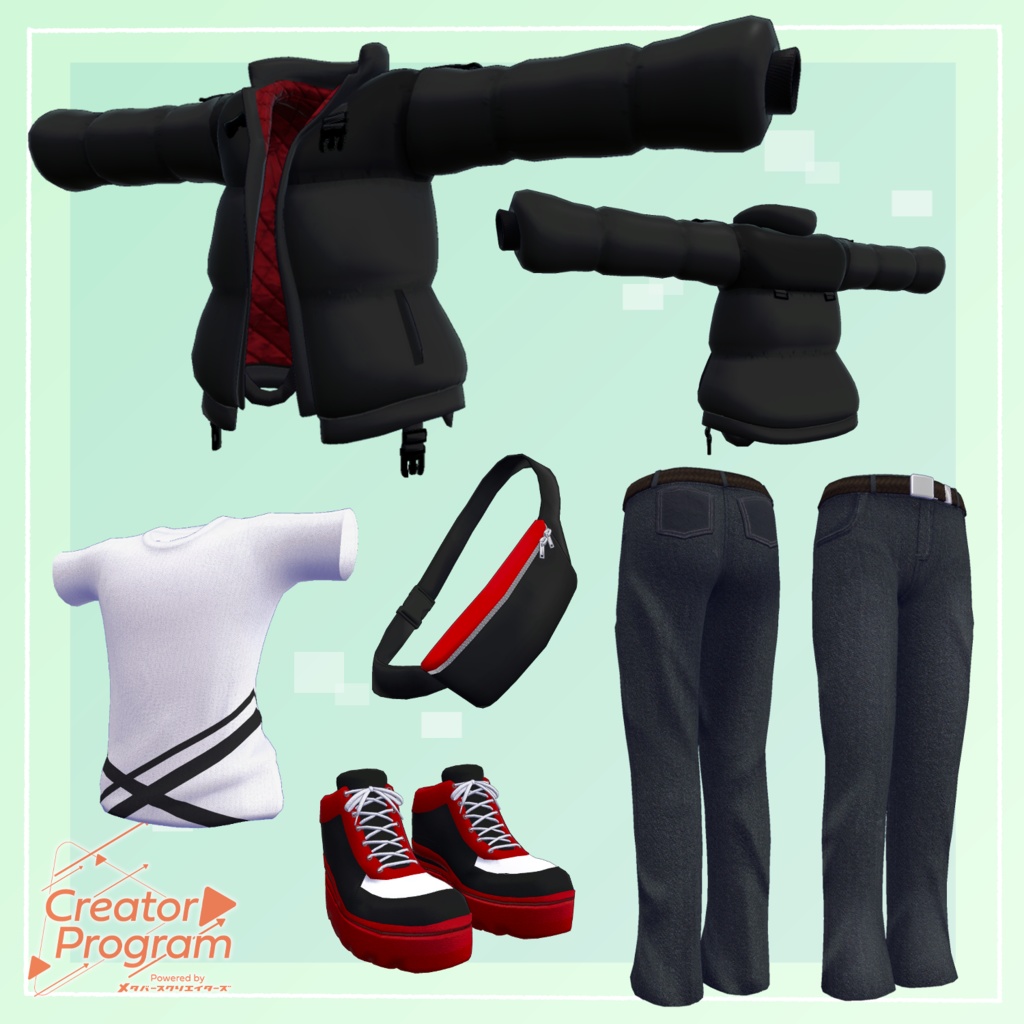 男性アバター向け衣装『フラッフ・ダウンジャケット』 - By 立下あわ / CP5