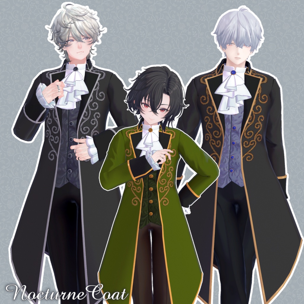 男性アバター向け衣装『NocturneCoat』 - By 竹流 / CP1