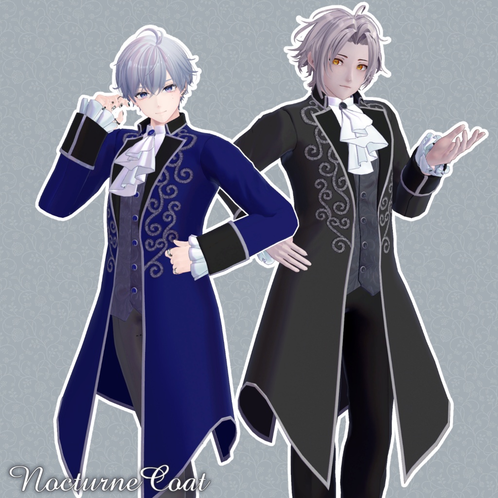 男性アバター向け衣装『NocturneCoat』 - By 竹流 / CP1