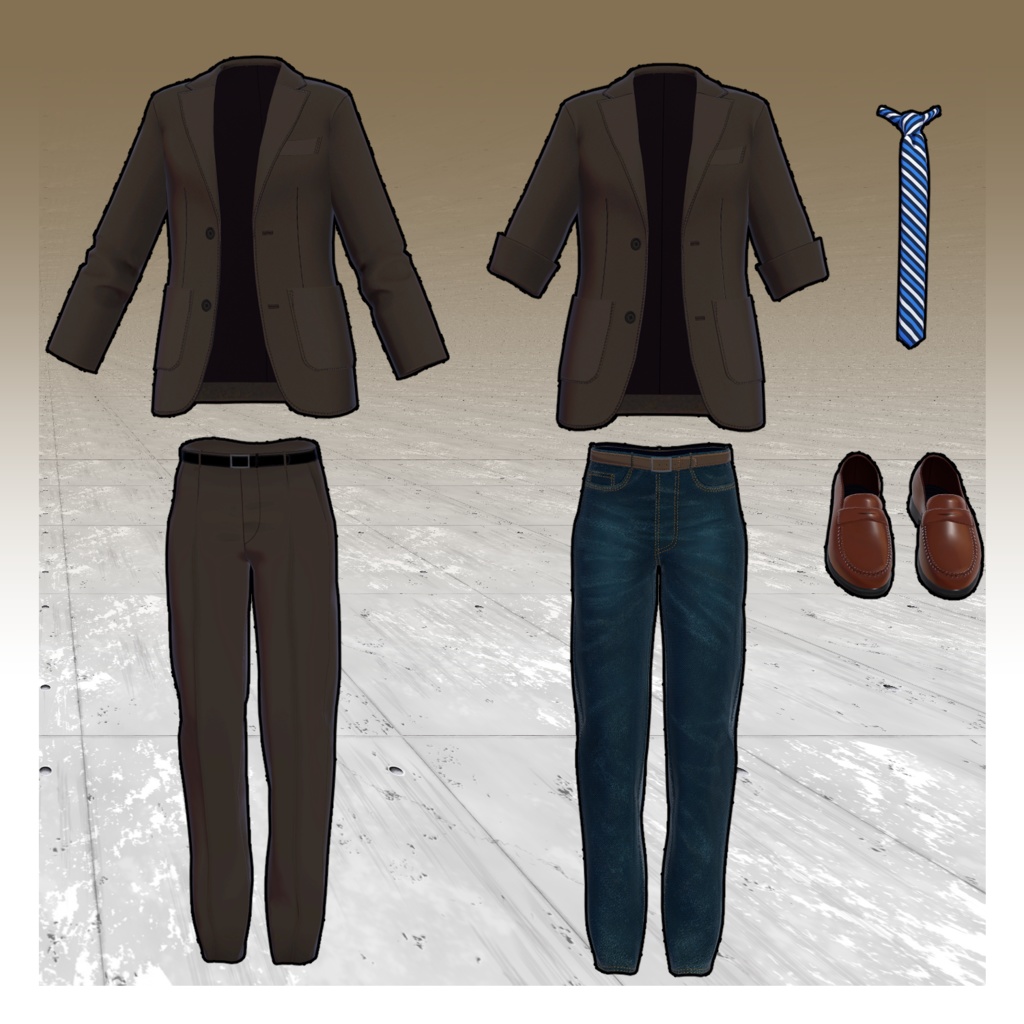【7アバター対応】アバター向け衣装『TRAD WEAR SET』 - By 竹流 / CP1