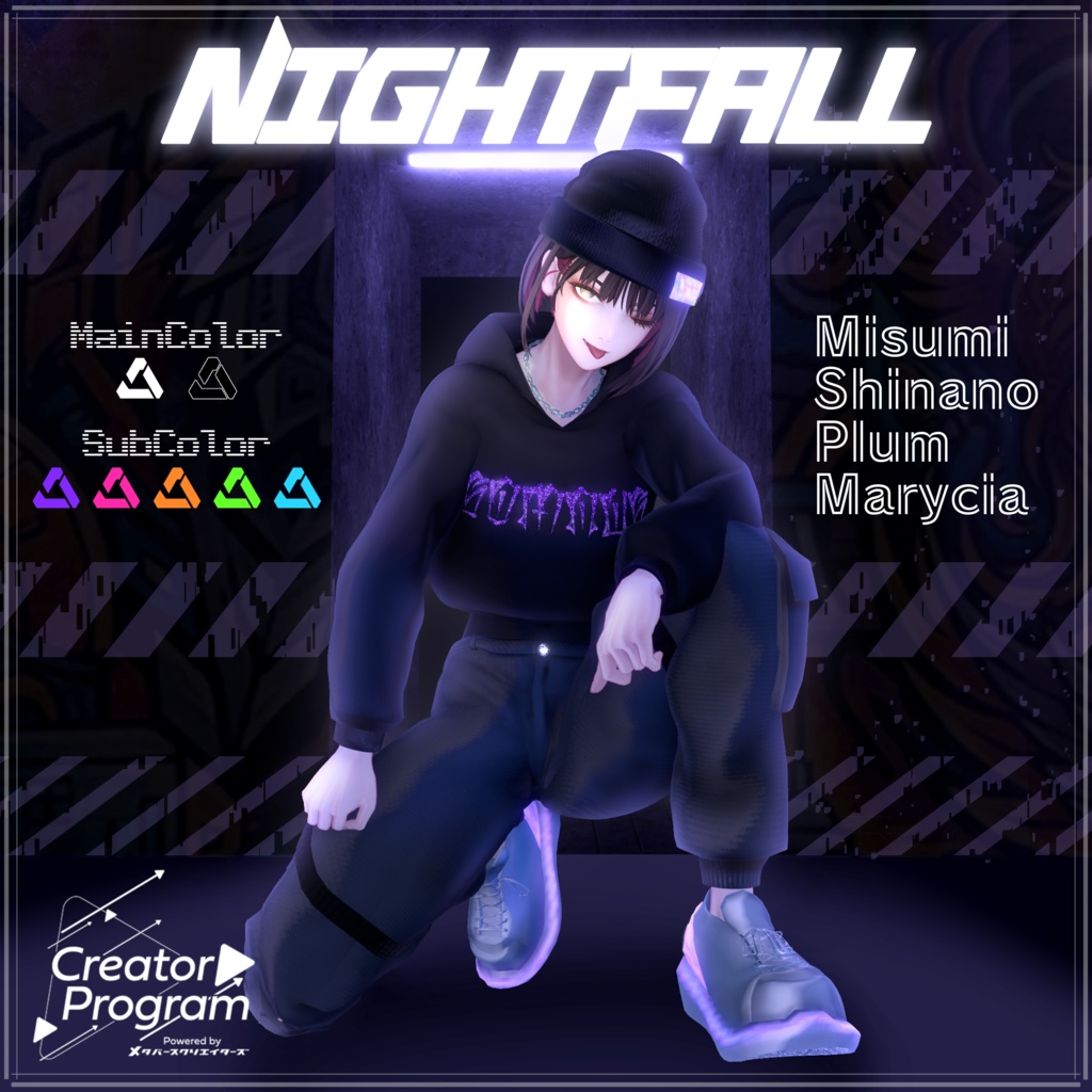 女性アバター向け衣装『NightFall』 - By 睦月ねろ / CP37