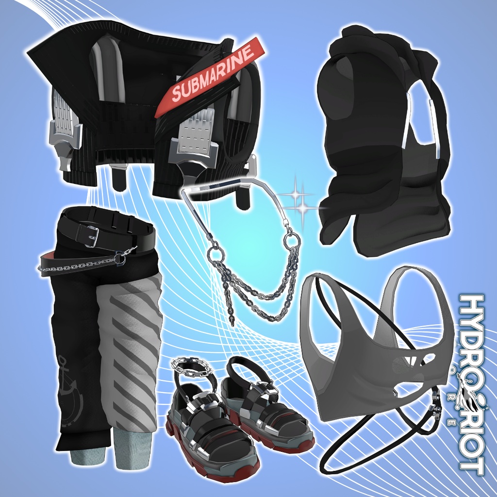男性アバター向け衣装『Hydro/Riot CORE』 - By DEMITASS-KUN / CP2