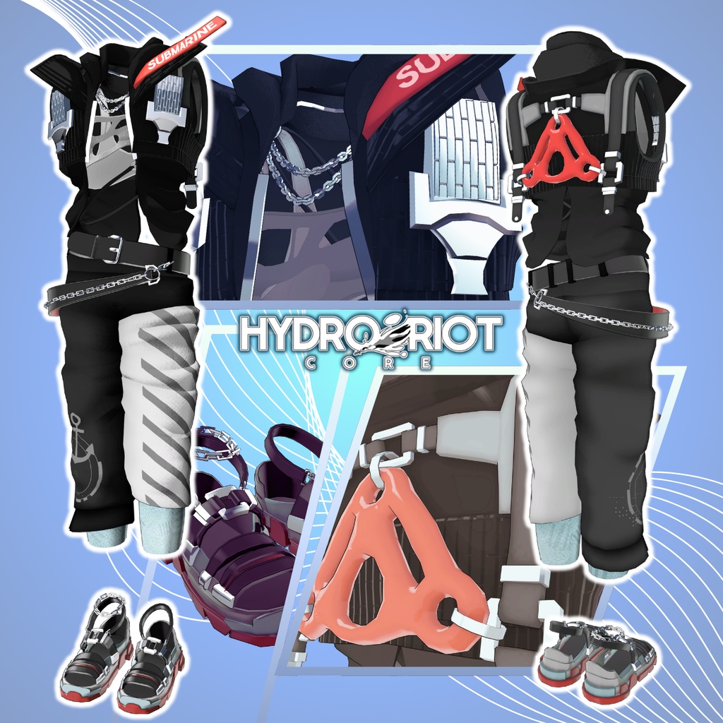 男性アバター向け衣装『Hydro/Riot CORE』 - By DEMITASS-KUN / CP2