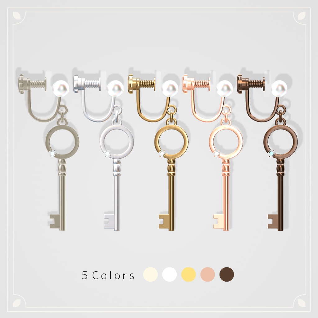 【オリジナル3Dモデル】Key Earring