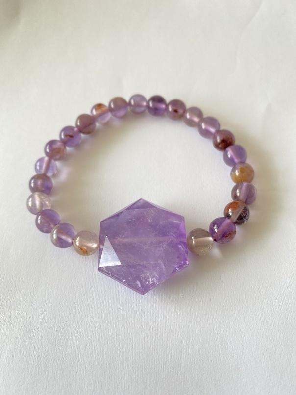 珍しいガーデンアメジストの✡六芒星ブレスレット✡