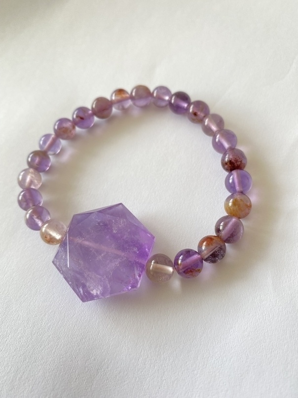 珍しいガーデンアメジストの✡六芒星ブレスレット✡