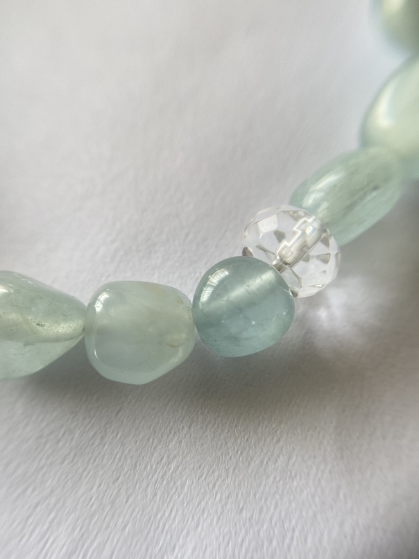アクアマリン&水晶の水の加護ブレスレット✨