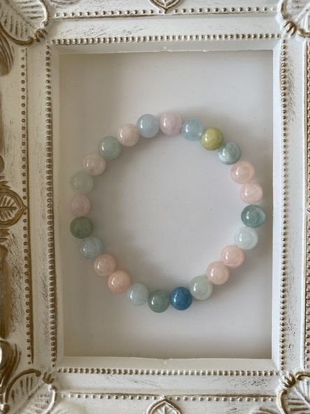 ツヤツヤラムネ🍭ミックスベリルブレスレット🍭