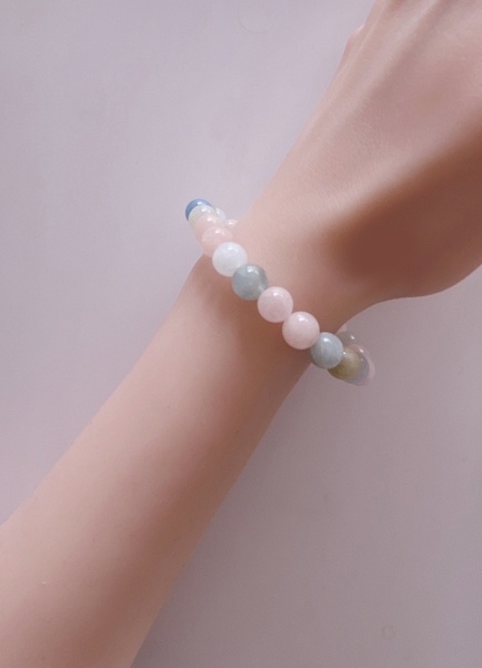 ツヤツヤラムネ🍭ミックスベリルブレスレット🍭