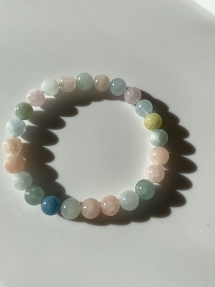 ツヤツヤラムネ🍭ミックスベリルブレスレット🍭