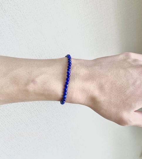 ✨高い霊性を持つ✨ラピスラズリ細身4mmブレスレット