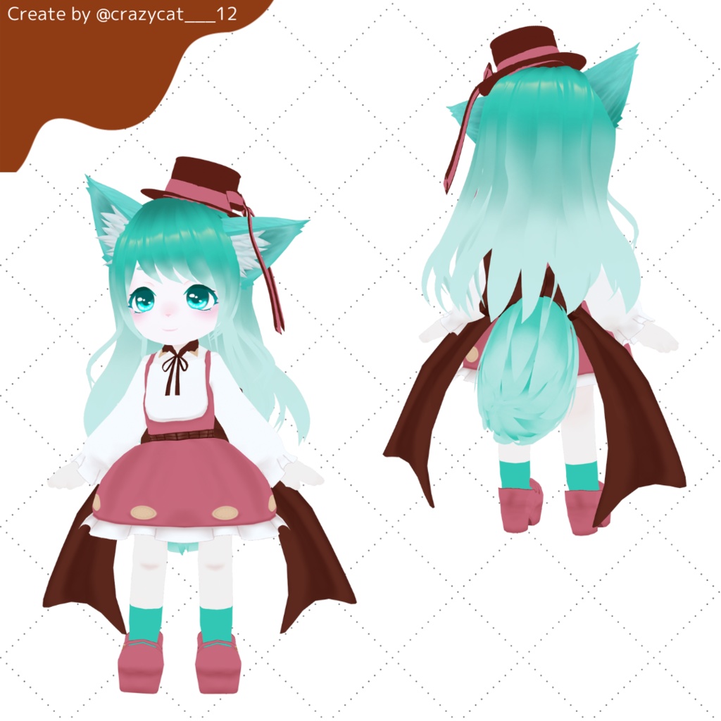 【無償オリジナル3Dモデル】ケモっ娘のスゥ【#MxU工房】