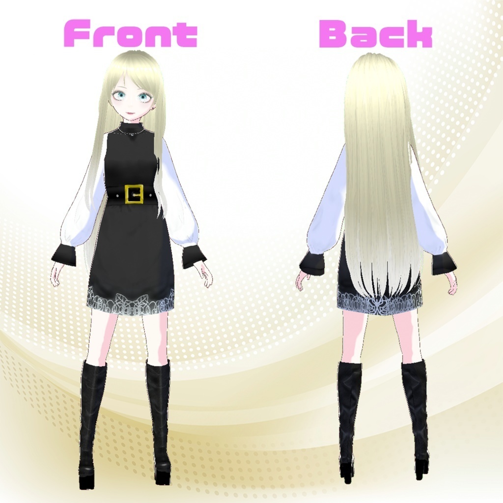 2025年で販売終了【無償】ワンピース&厚底ロングブーツ【VRoid/正式版】#MxU工房