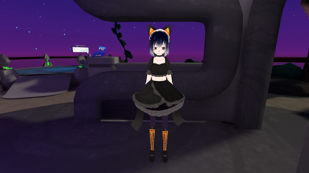 2025年で配布終了します!無料配布【VRChat】オリジナル3Dモデル黒猫の子【VRM/cluster】