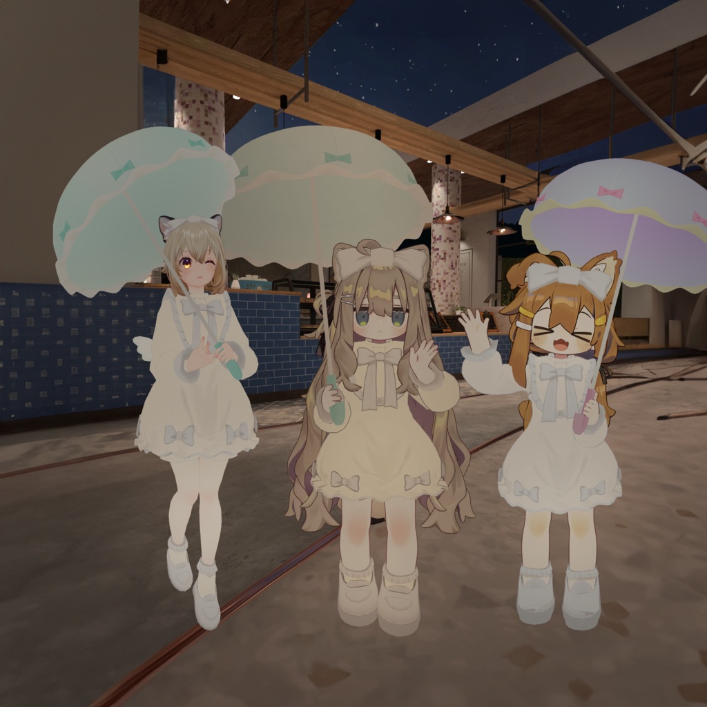 【12アバター対応】オリジナル3D衣装【Ribbon Dress】