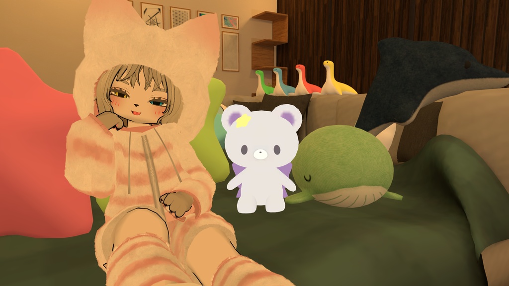 【13アバター対応】もこもこウェア+アイマスク【MA対応】