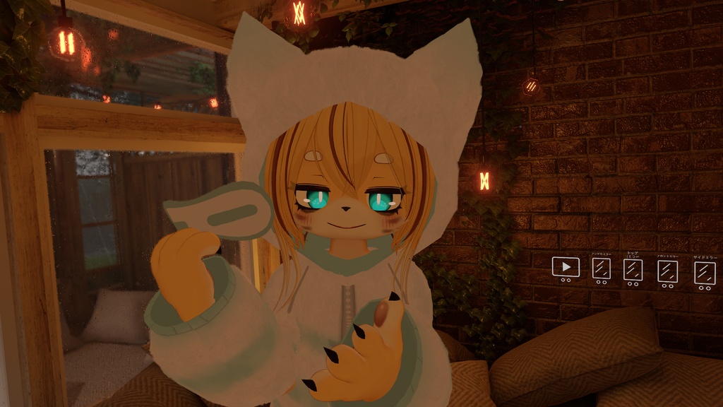 【13アバター対応】もこもこウェア+アイマスク【MA対応】