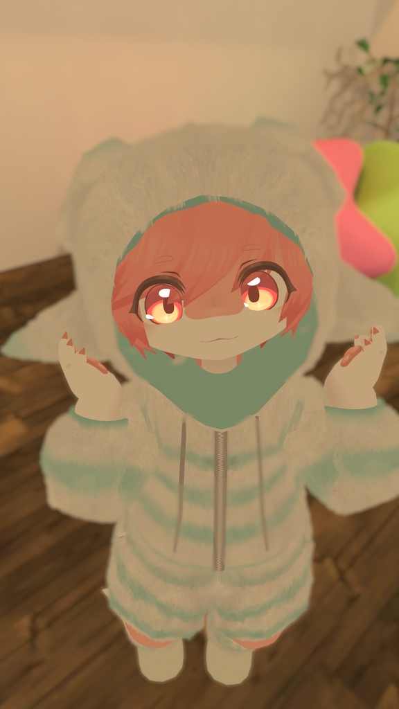 半額セール中【複数アバター対応】もこもこウェア+アイマスク【MA対応】